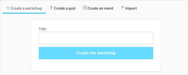 create a workshop